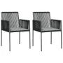 Gartenstühle mit Kissen 2 Stück schwarzes PE-Rattan 54x60,5x83,5cm von vidaXL, Gartenstühle - Ref: Foro24-364102, Preis: 146,...