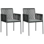 Gartenstühle mit Kissen 2 Stück schwarzes PE-Rattan 54x60,5x83,5cm von vidaXL, Gartenstühle - Ref: Foro24-364102, Preis: 137,...
