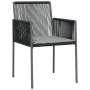 Garden chairs with cushions 2 pcs black PE rattan 54x60.5x83.5cm by vidaXL, Garden chairs - Ref: Foro24-364102, Price: 146,26...
