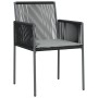 Gartenstühle mit Kissen 2 Stück schwarzes PE-Rattan 54x60,5x83,5cm von vidaXL, Gartenstühle - Ref: Foro24-364102, Preis: 137,...