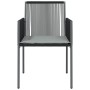 Sillas jardín con cojines 2 uds ratán PE negro 54x60,5x83,5cm de vidaXL, Sillas de jardín - Ref: Foro24-364102, Precio: 134,61 €