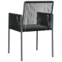 Gartenstühle mit Kissen 2 Stück schwarzes PE-Rattan 54x60,5x83,5cm von vidaXL, Gartenstühle - Ref: Foro24-364102, Preis: 146,...