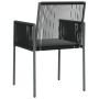 Gartenstühle mit Kissen 2 Stück schwarzes PE-Rattan 54x60,5x83,5cm von vidaXL, Gartenstühle - Ref: Foro24-364102, Preis: 137,...