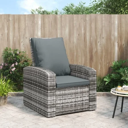 Gartensessel mit synthetischen Rattankissen grau von vidaXL, Gartenstühle - Ref: Foro24-364104, Preis: 201,63 €, Rabatt: %
