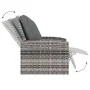 Reclining garden armchair with gray synthetic rattan cushions by vidaXL, Garden chairs - Ref: Foro24-364104, Price: 204,82 €,...