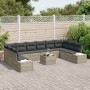 Conjunto de sofá de jardín 11 pcs Gris claro 344 x 209 x 85 cm