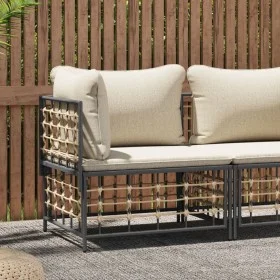 Garden corner sofa with beige synthetic rattan cushions by vidaXL, Modular outdoor sofas - Ref: Foro24-364130, Price: 68,47 €...