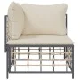 Garten-Ecksofa mit beigen synthetischen Rattankissen von vidaXL, Modulare Sofas für den Außenbereich - Ref: Foro24-364130, Pr...