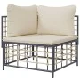 Garten-Ecksofa mit beigen synthetischen Rattankissen von vidaXL, Modulare Sofas für den Außenbereich - Ref: Foro24-364130, Pr...