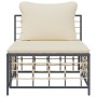 Zentrales Gartensofa mit beigen Kissen aus synthetischem Rattan von vidaXL, Modulare Sofas für den Außenbereich - Ref: Foro24...