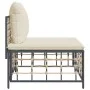 Central garden sofa with beige synthetic rattan cushions by vidaXL, Modular outdoor sofas - Ref: Foro24-364131, Price: 59,42 ...