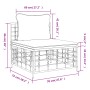 Central garden sofa with beige synthetic rattan cushions by vidaXL, Modular outdoor sofas - Ref: Foro24-364131, Price: 62,36 ...