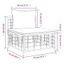 Central garden sofa with beige synthetic rattan cushions by vidaXL, Modular outdoor sofas - Ref: Foro24-364131, Price: 59,42 ...