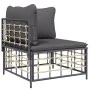 Garden corner sofa with dark gray synthetic rattan cushions by vidaXL, Modular outdoor sofas - Ref: Foro24-364134, Price: 67,...