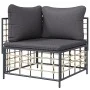 Garden corner sofa with dark gray synthetic rattan cushions by vidaXL, Modular outdoor sofas - Ref: Foro24-364134, Price: 67,...