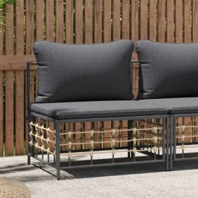Zentrales Gartensofa mit dunkelgrauen synthetischen Rattankissen von vidaXL, Modulare Sofas für den Außenbereich - Ref: Foro2...