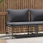 Zentrales Gartensofa mit dunkelgrauen synthetischen Rattankissen von vidaXL, Modulare Sofas für den Außenbereich - Ref: Foro2...