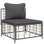 Zentrales Gartensofa mit dunkelgrauen synthetischen Rattankissen von vidaXL, Modulare Sofas für den Außenbereich - Ref: Foro2...