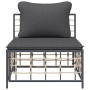 Zentrales Gartensofa mit dunkelgrauen synthetischen Rattankissen von vidaXL, Modulare Sofas für den Außenbereich - Ref: Foro2...