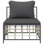 Zentrales Gartensofa mit dunkelgrauen synthetischen Rattankissen von vidaXL, Modulare Sofas für den Außenbereich - Ref: Foro2...