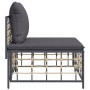 Zentrales Gartensofa mit dunkelgrauen synthetischen Rattankissen von vidaXL, Modulare Sofas für den Außenbereich - Ref: Foro2...