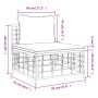Zentrales Gartensofa mit dunkelgrauen synthetischen Rattankissen von vidaXL, Modulare Sofas für den Außenbereich - Ref: Foro2...