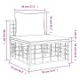 Zentrales Gartensofa mit dunkelgrauen synthetischen Rattankissen von vidaXL, Modulare Sofas für den Außenbereich - Ref: Foro2...