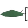 Sombrilla de pared con barra de metal 300 cm verde
