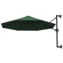 Sombrilla de pared con barra de metal 300 cm verde de vidaXL, Sombrillas - Ref: Foro24-44864, Precio: 80,11 €, Descuento: %