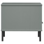 OSLO bedside table with metal legs solid gray pine wood by vidaXL, Side tables - Ref: Foro24-351031, Price: 47,04 €, Discount: %