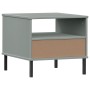 OSLO bedside table with metal legs solid gray pine wood by vidaXL, Side tables - Ref: Foro24-351031, Price: 47,04 €, Discount: %