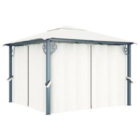 Pavillon mit cremefarbenem Aluminiumvorhang 300x300 cm von vidaXL, Zelte und Pavillons - Ref: Foro24-48042, Preis: 469,87 €, ...