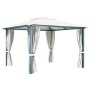 Cenador con cortina color crema aluminio 300x300 cm de vidaXL, Carpas y cenadores - Ref: Foro24-48042, Precio: 469,50 €, Desc...