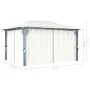 Cenador con cortina color crema aluminio 400x300 cm de vidaXL, Carpas y cenadores - Ref: Foro24-48044, Precio: 509,47 €, Desc...