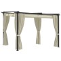 Pavillon mit cremefarbenen Stahlvorhängen 3x3 m von vidaXL, Zelte und Pavillons - Ref: Foro24-48050, Preis: 354,89 €, Rabatt: %