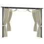 Gazebo with cream-colored steel curtains 3x3 m by vidaXL, Tents and gazebos - Ref: Foro24-48050, Price: 355,68 €, Discount: %