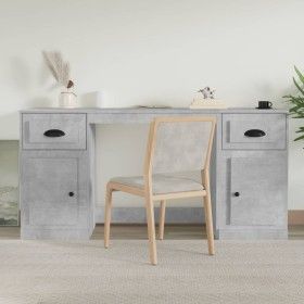 Betongrauer Sperrholzschreibtisch mit Schrank von vidaXL, Schreibtische - Ref: Foro24-3185331, Preis: 137,29 €, Rabatt: %