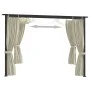 Pavillon mit cremefarbenen Stahlvorhängen 3x3 m von vidaXL, Zelte und Pavillons - Ref: Foro24-48050, Preis: 348,48 €, Rabatt: %
