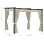 Gazebo with cream-colored steel curtains 3x3 m by vidaXL, Tents and gazebos - Ref: Foro24-48050, Price: 355,68 €, Discount: %