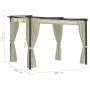 Pavillon mit cremefarbenen Stahlvorhängen 3x3 m von vidaXL, Zelte und Pavillons - Ref: Foro24-48050, Preis: 348,48 €, Rabatt: %