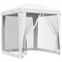 Carpa para celebraciones con 4 paredes de malla blanco 2x2 m