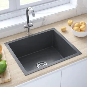 Handgefertigte Spüle aus schwarzem Edelstahl von vidaXL, Sinkt - Ref: Foro24-51503, Preis: 111,39 €, Rabatt: %