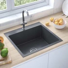 Handgefertigtes Waschbecken aus schwarzem Edelstahl von vidaXL, Sinkt - Ref: Foro24-51509, Preis: 105,58 €, Rabatt: %