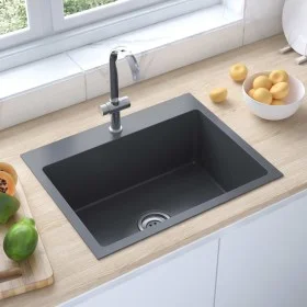 Handgefertigtes Waschbecken aus schwarzem Edelstahl von vidaXL, Sinkt - Ref: Foro24-51513, Preis: 131,89 €, Rabatt: %