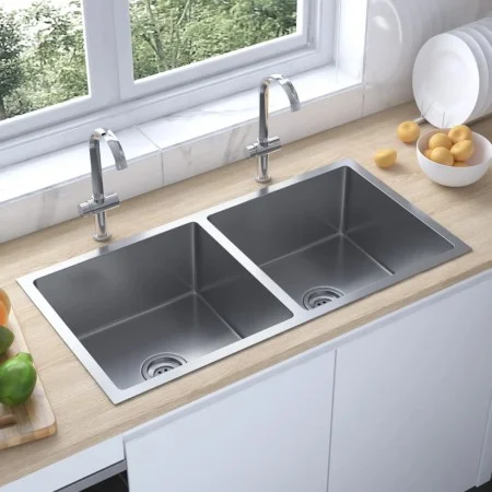 Handgefertigte Küchenspüle aus Edelstahl von vidaXL, Sinkt - Ref: Foro24-51522, Preis: 135,91 €, Rabatt: %
