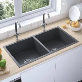 Handgefertigtes Waschbecken aus schwarzem Edelstahl von vidaXL, Sinkt - Ref: Foro24-51523, Preis: 153,13 €, Rabatt: %