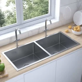 Handgefertigte Küchenspüle aus Edelstahl von vidaXL, Sinkt - Ref: Foro24-51524, Preis: 185,29 €, Rabatt: %