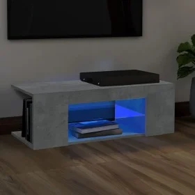 Mueble de TV con luces LED gris hormigón 90x39x30 cm de vidaXL, Muebles TV - Ref: Foro24-804242, Precio: 45,53 €, Descuento: %