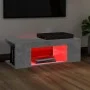 Mueble de TV con luces LED gris hormigón 90x39x30 cm de vidaXL, Muebles TV - Ref: Foro24-804242, Precio: 45,56 €, Descuento: %