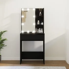 Dressing table with LED lights black 60x40x140 cm by vidaXL, Bedroom Dressers - Ref: Foro24-808829, Price: 94,15 €, Discount: %